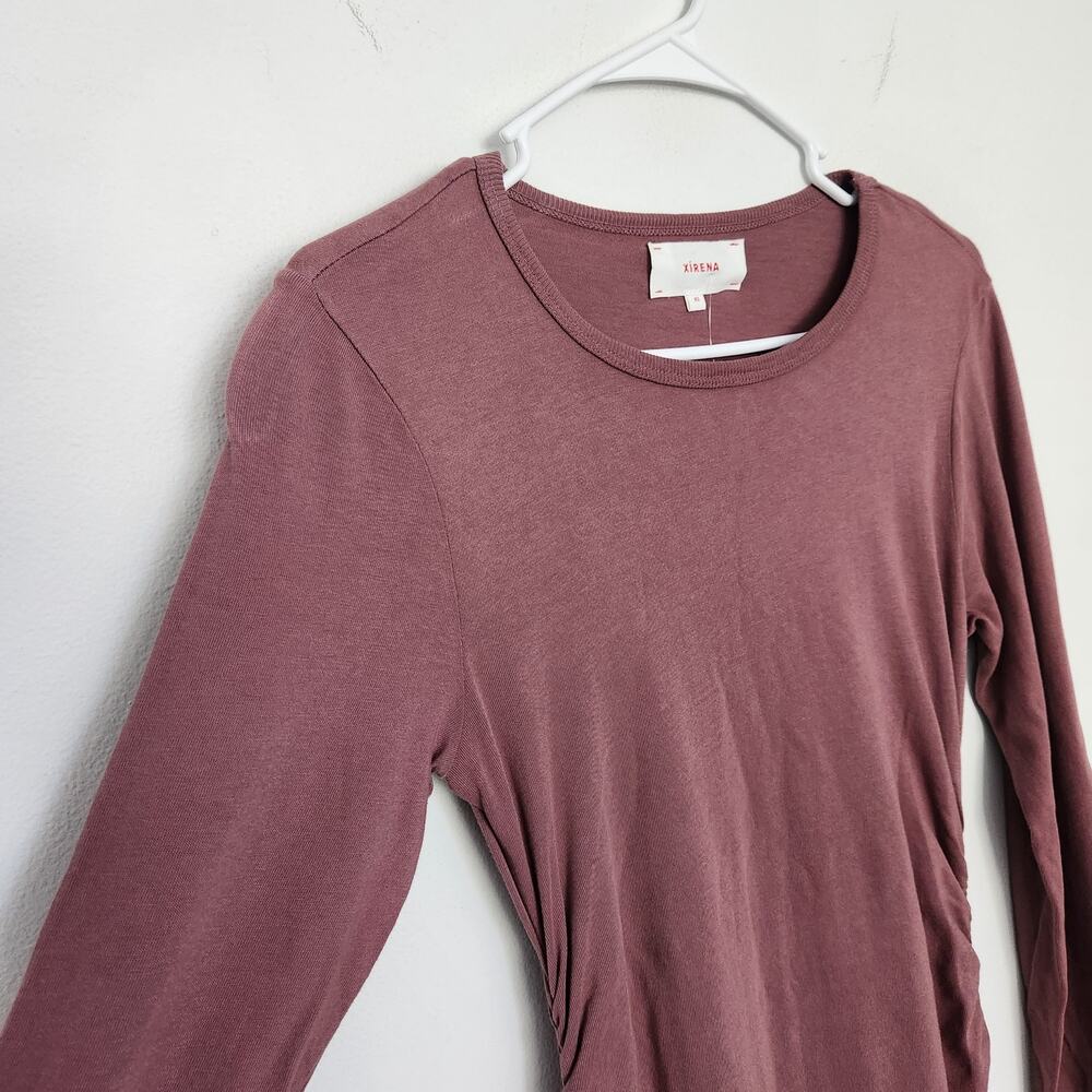 XÍRENA Wiley Long Sleeve Gathered Maxi Dress XS In Dark Rose Minimalist Fall - Picture 5 of 8